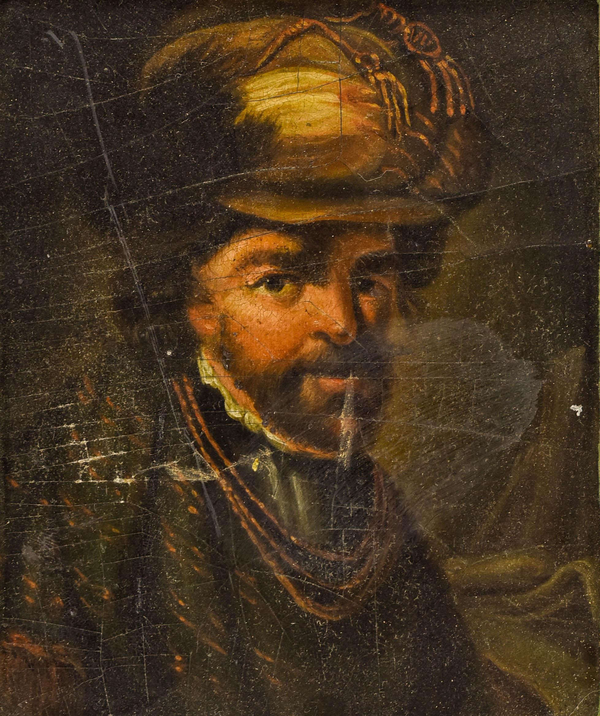 After Rembrant Dutch Golden Age Style Quarter Portrait Oil on Canvas
