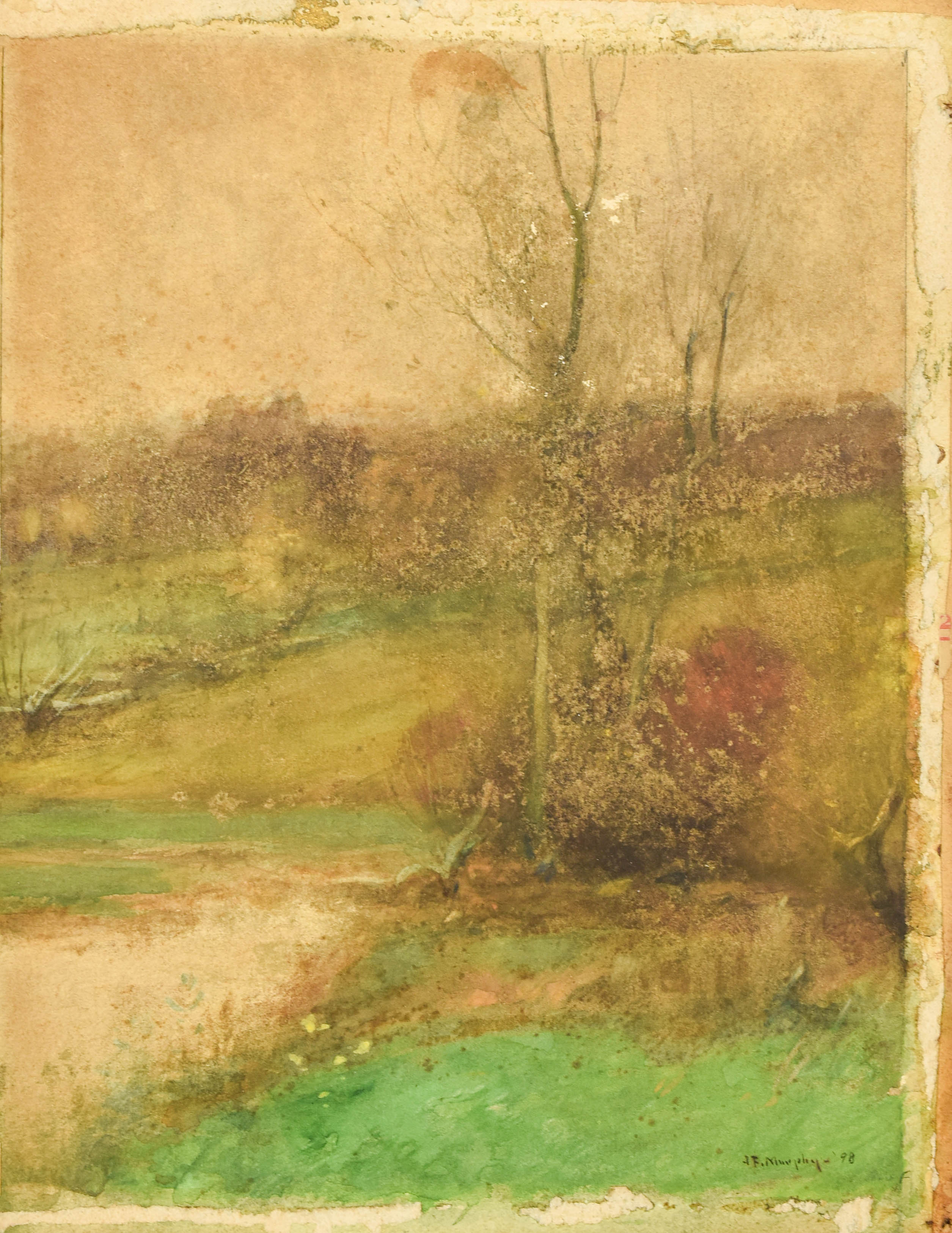John Francis Murphy 1898 Landscape Watercolor