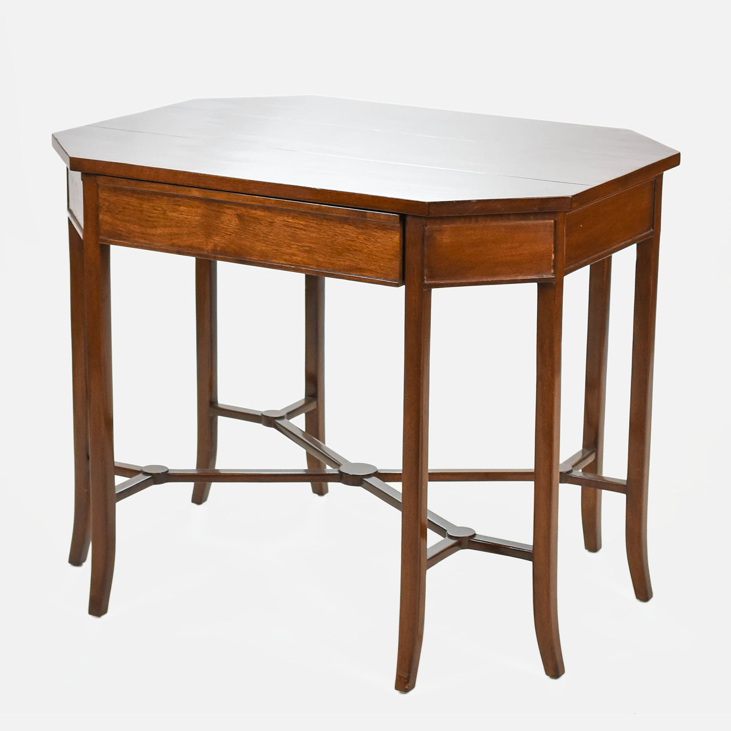 Dessin Fournir Walnut One-Drawer Octagonal Table